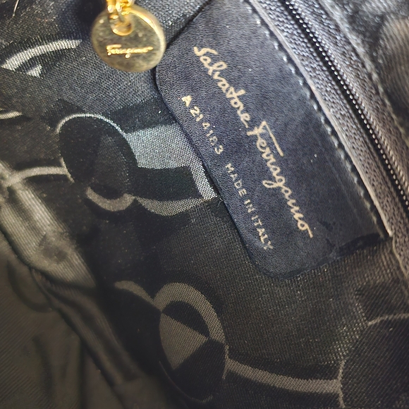 Salvatore Ferragamo Black Crossbody Bag with Gold Accent - Picture 10 of 14